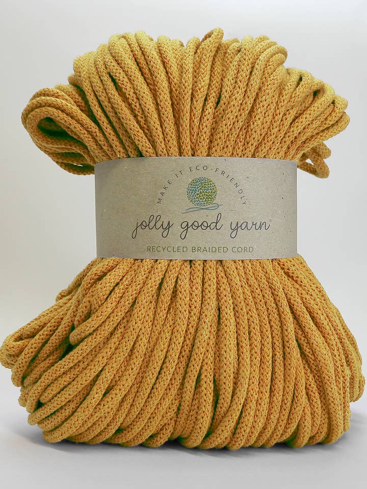 5mm Honiton Yellow recycled cotton macrame cord (100m) for wholesale by Jolly Good Yarn