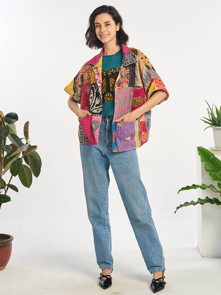 CHEMISE COURTE EN COTON (KT-1580) pour la vente par Kathmandu Imports