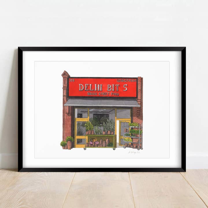 Streatham - Delhi Bites - Giclée-Druck (ungerahmt) für den Großhandel von Ana Gallego Illustrations
