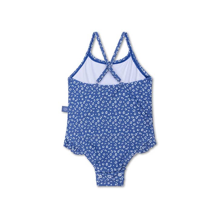 Swim Essentials – Engroshandel Badedragt - Børn – Swim Essentials | Leopard Blå Pige UV Badedragt