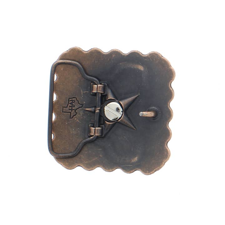 HHH Designs - Wholesale Belt Buckle - Unisex - thunde rbird Turquoise Southwestern buckle , 2" x 2"1