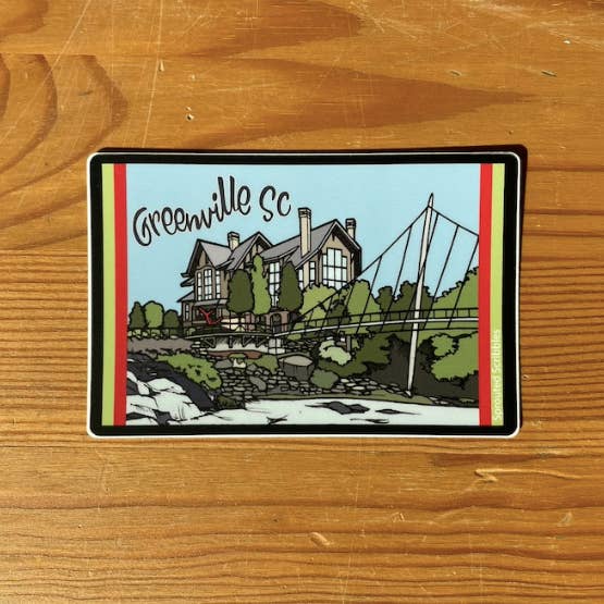 Sprouted Scribbles - Wholesale Sticker - Greenville SC Sticker - Grand Bohemian Liberty Bridge