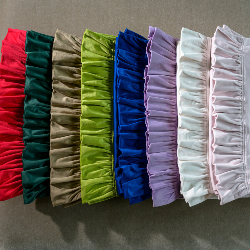 Arte Italica & Crown Linen Designs – Großhandel Tischläufer – Sneaker aus Samt mit Volant - Neue Farbe12