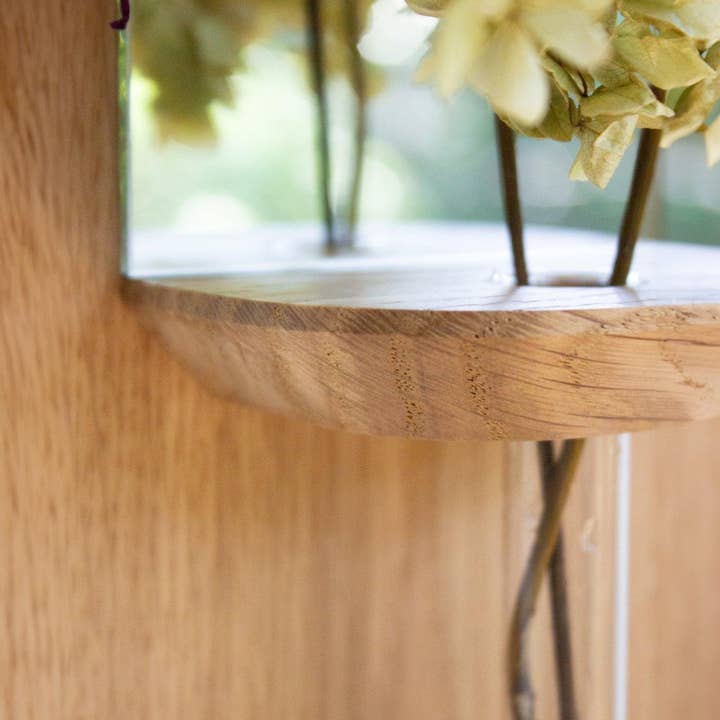 Reine Mère - Wholesale Wall Mirror - Equinox - Oak mirror with soliflore3