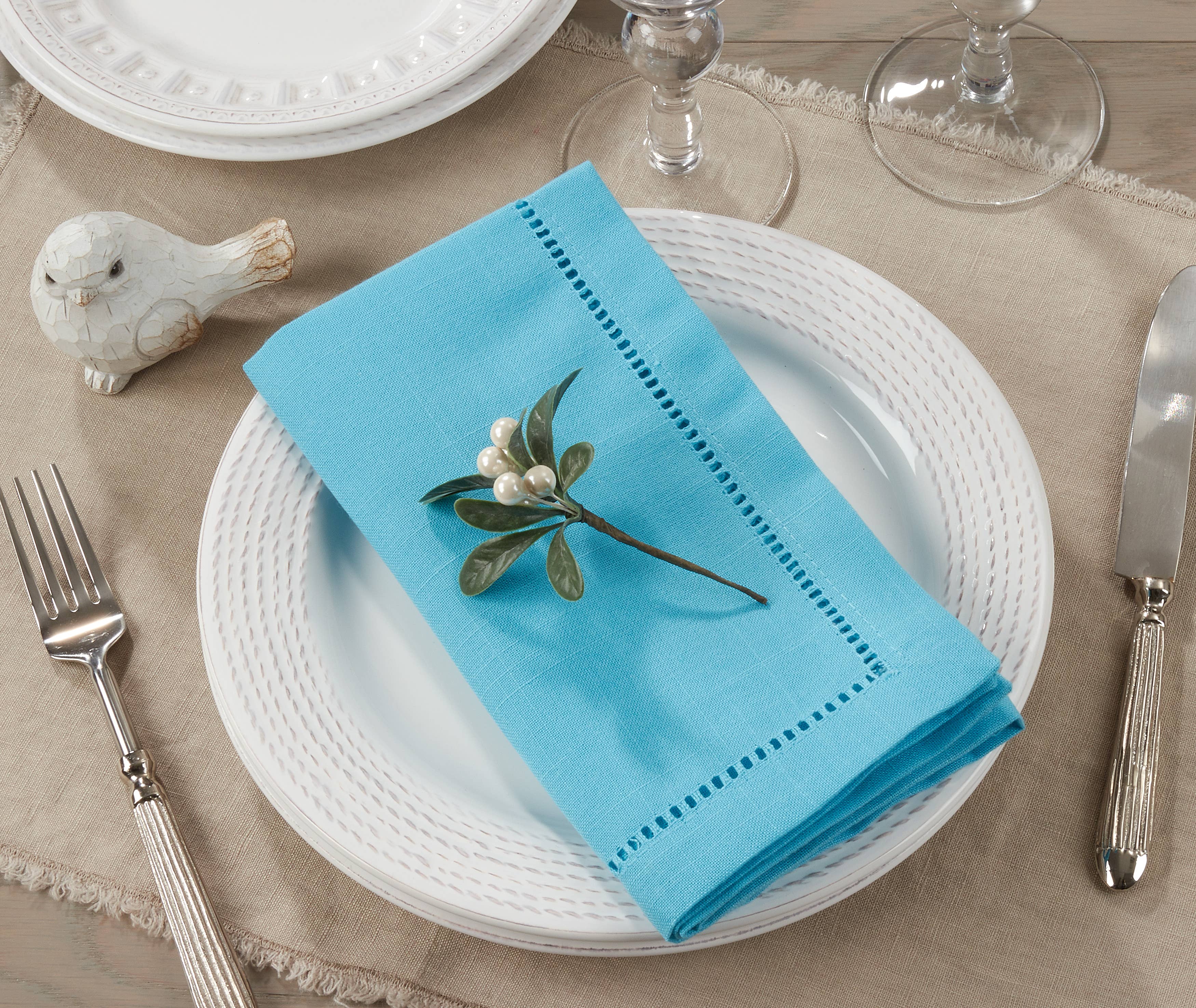 Saro Lifestyle – wholesale Dinner & cloth napkin – Poly Hemstitched Dinner Napkin12
