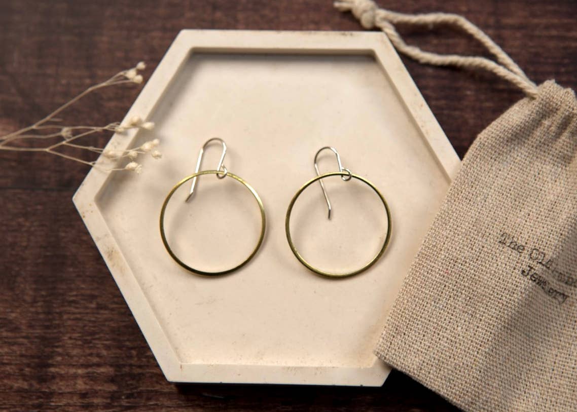 The Old Farmhouse Jewellery – wholesale Dangle earrings – Small Brass Earrings, sterling silver, brass charm, dainty3