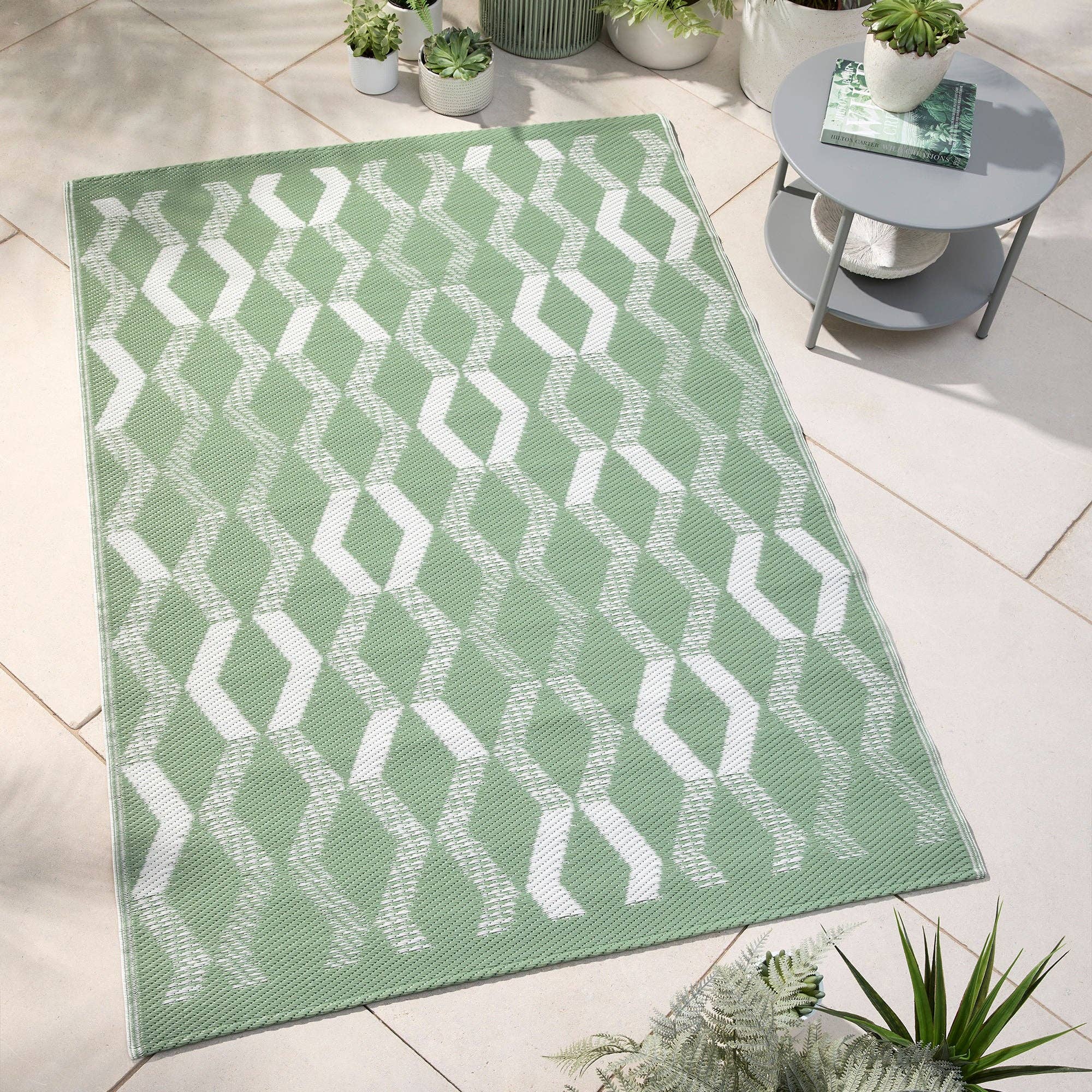 UW Home – Tapete por atacado – Tapete de Exterior Rico Outdoor da Fusion em Verde 120 x 170cm0
