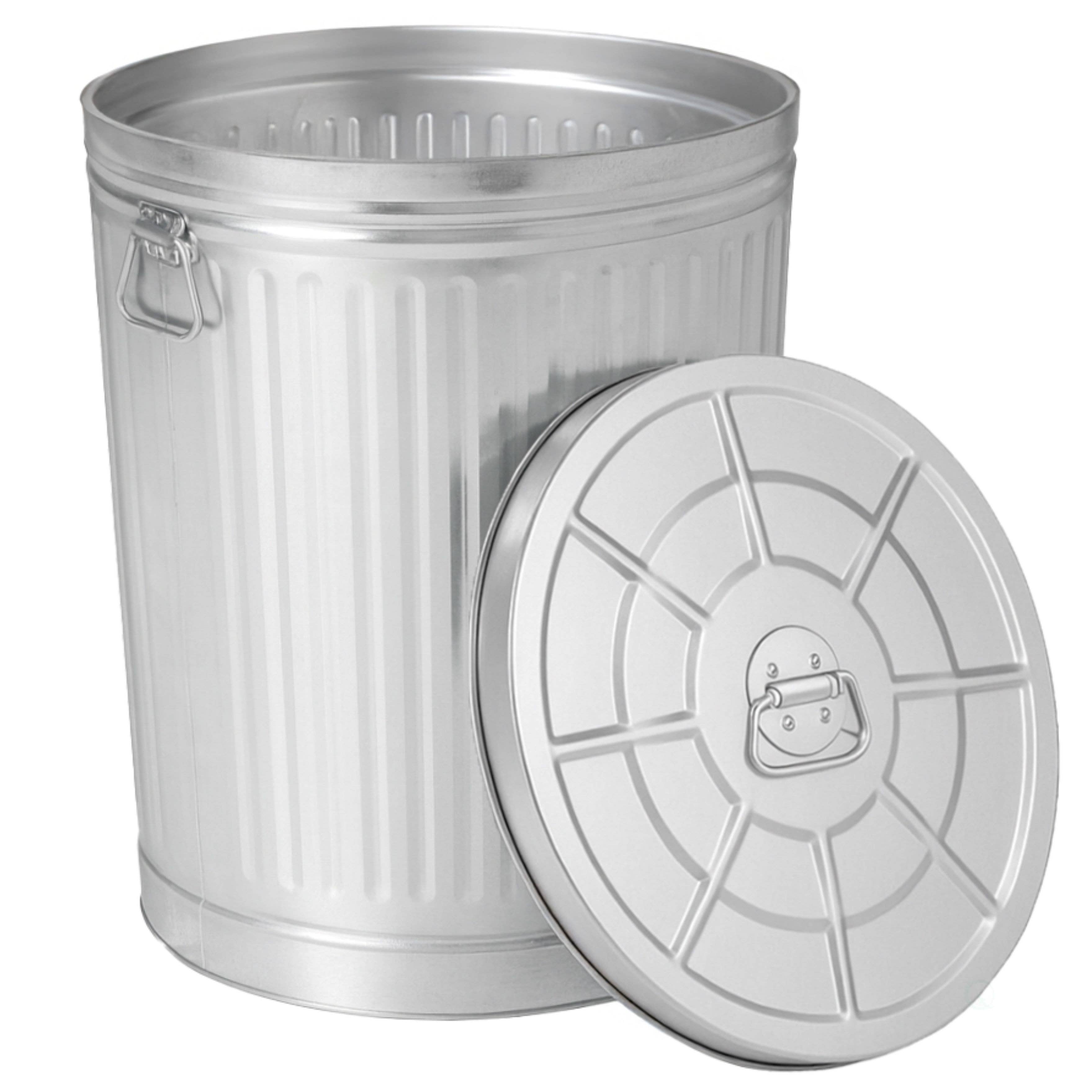 Quickway Imports - Wholesale Trashcan/Trash Bin - Gardenised Round Galvanized Steel, Trash Can with Lid1