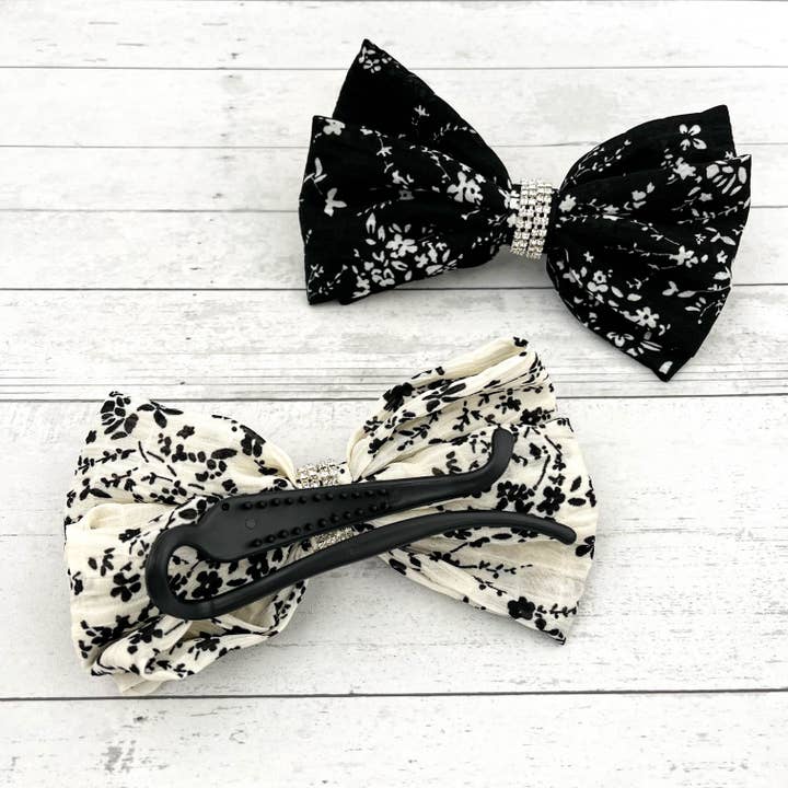 SoapElenGlen - Wholesale Hair Accessories Set - Women's - Vintage Floral Bow Hair Clip & Scrunchie5