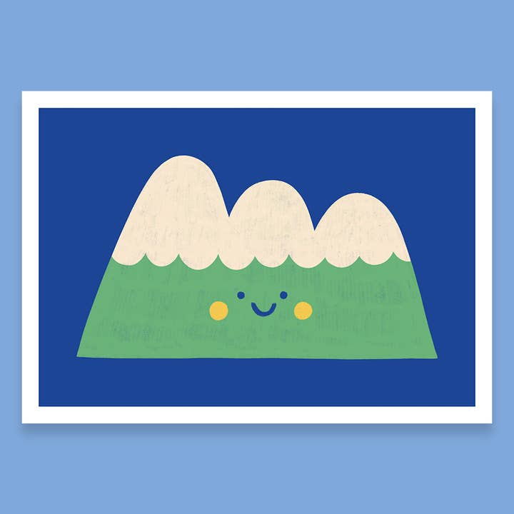 Happy Mountain illustration for wholesale by Marylou Chalon