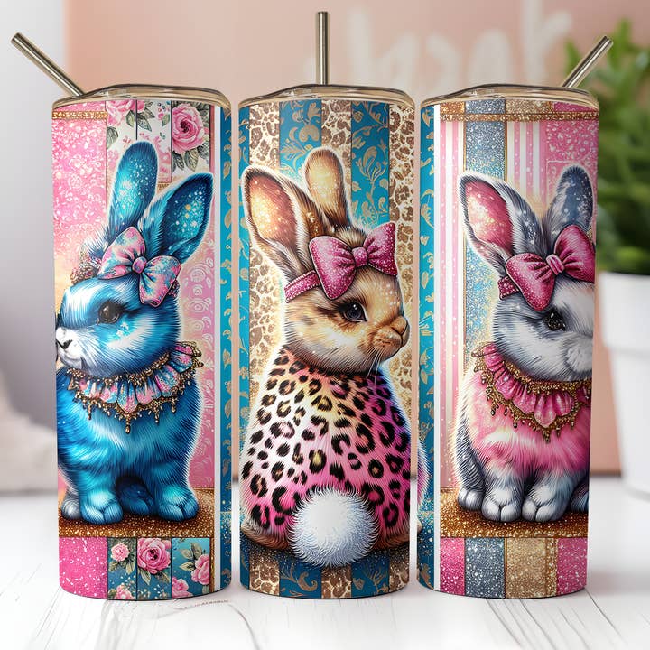 Bougie Easter Bunnies 20oz Skinny Tumbler for wholesale by Dogwood Graphics & Design