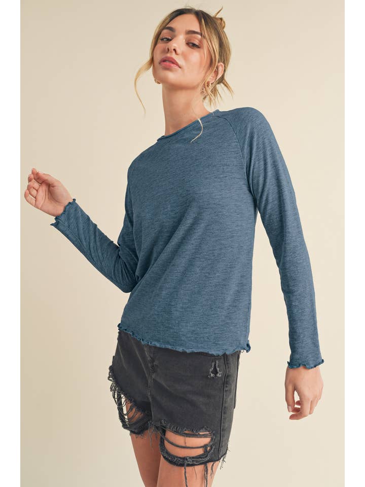 AEMI + CO - Wholesale T-Shirt - Women's - 8288DN Gwen Baby Long Sleeve Top34