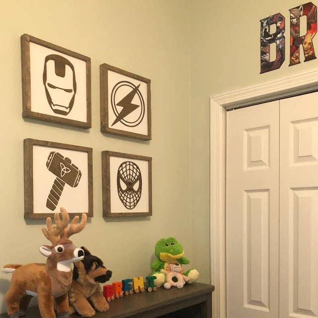 Nail and Hook Laser Cut Home Decor - Wholesale Sign - Superhero Wall Art | 11x11 inch Wood Sign28