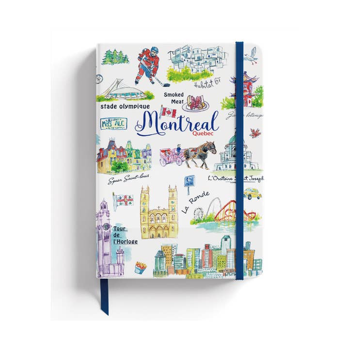 Northern Icons Canada – wholesale Notebook – Montreal B6 Notebook – Illustrated City Landmarks Travel Journal1