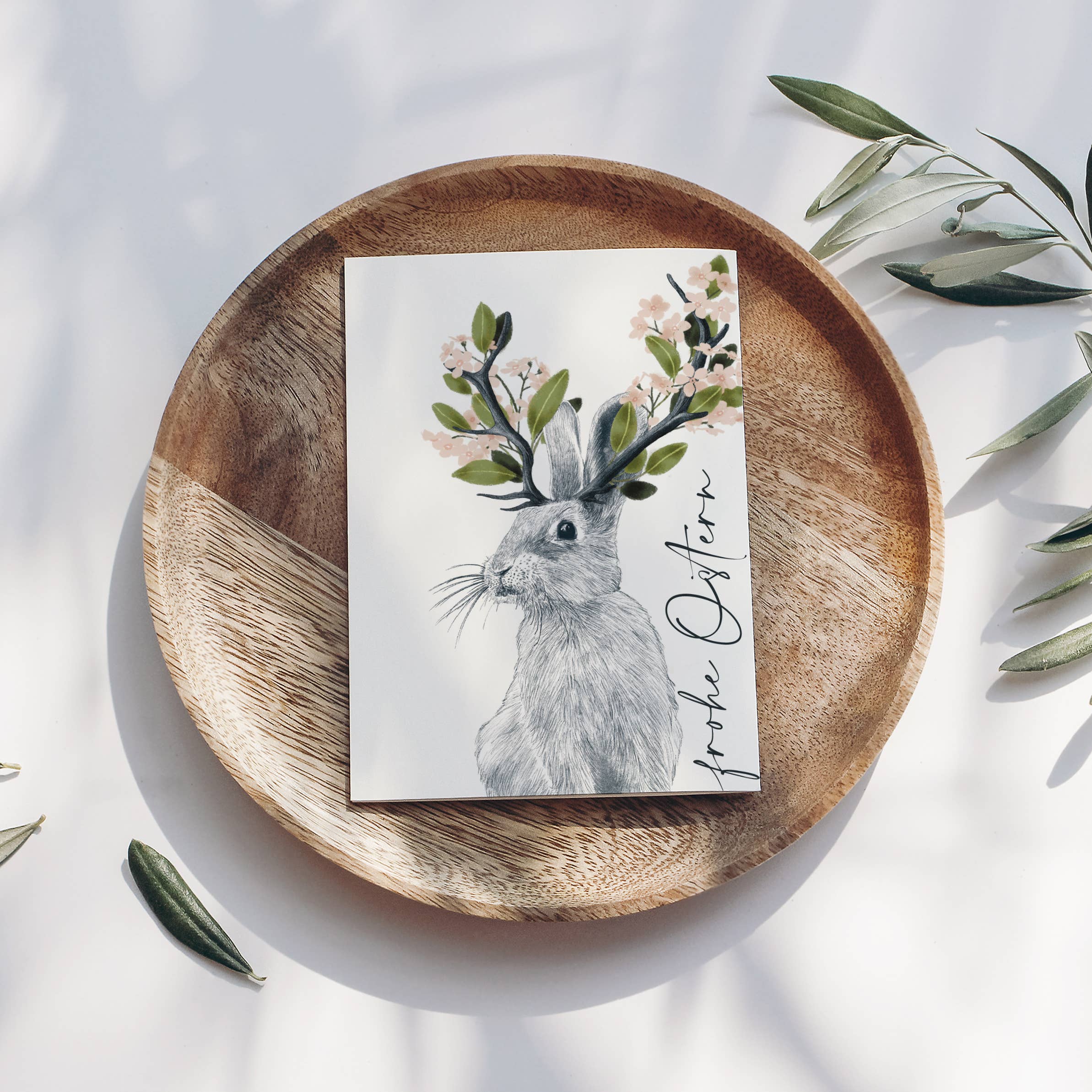 Wildblumen Atelier – wholesale Vykort – Påskkort Kanin Blommor Glad Påsk, FSC-certifierad3