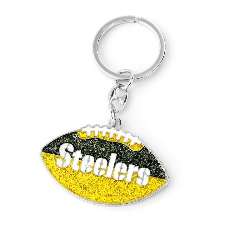 NFL Pittsburgh Steelers Glitter Football Keychain for wholesale by Aminco USA