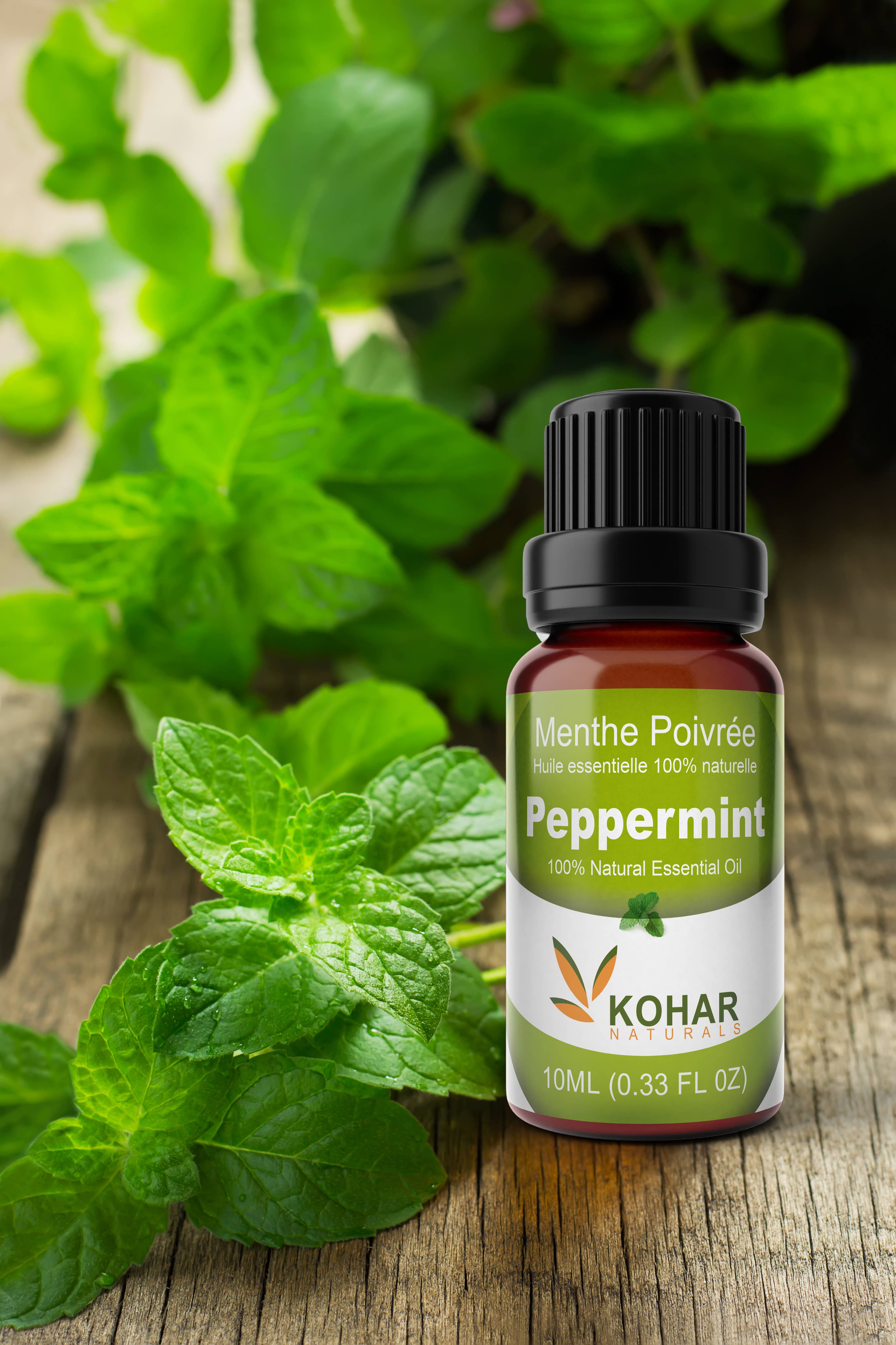 KOHAR NATURALS - Vente Huile essentielle - Huile essentielle de menthe poivrée 100 % pure et naturelle. 10 ml1