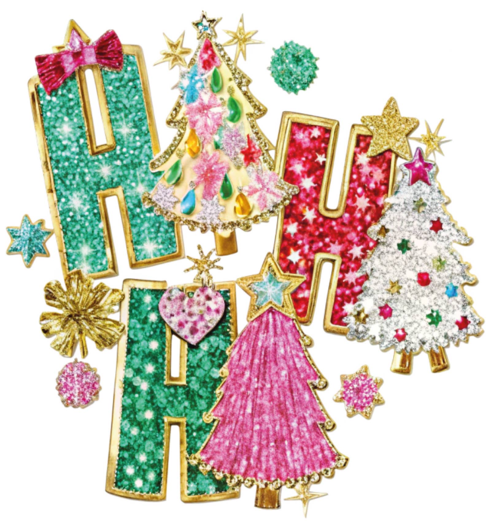 Ho Ho Ho Glitter Faux Patch DTF Transfer for wholesale by M2B Designs