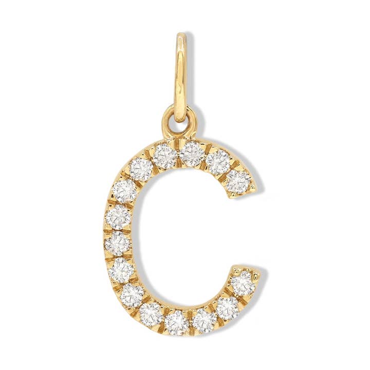 Diamantbogstavsvedhæng - C for engroshandel hos Orchid Gems Fine Jewelry
