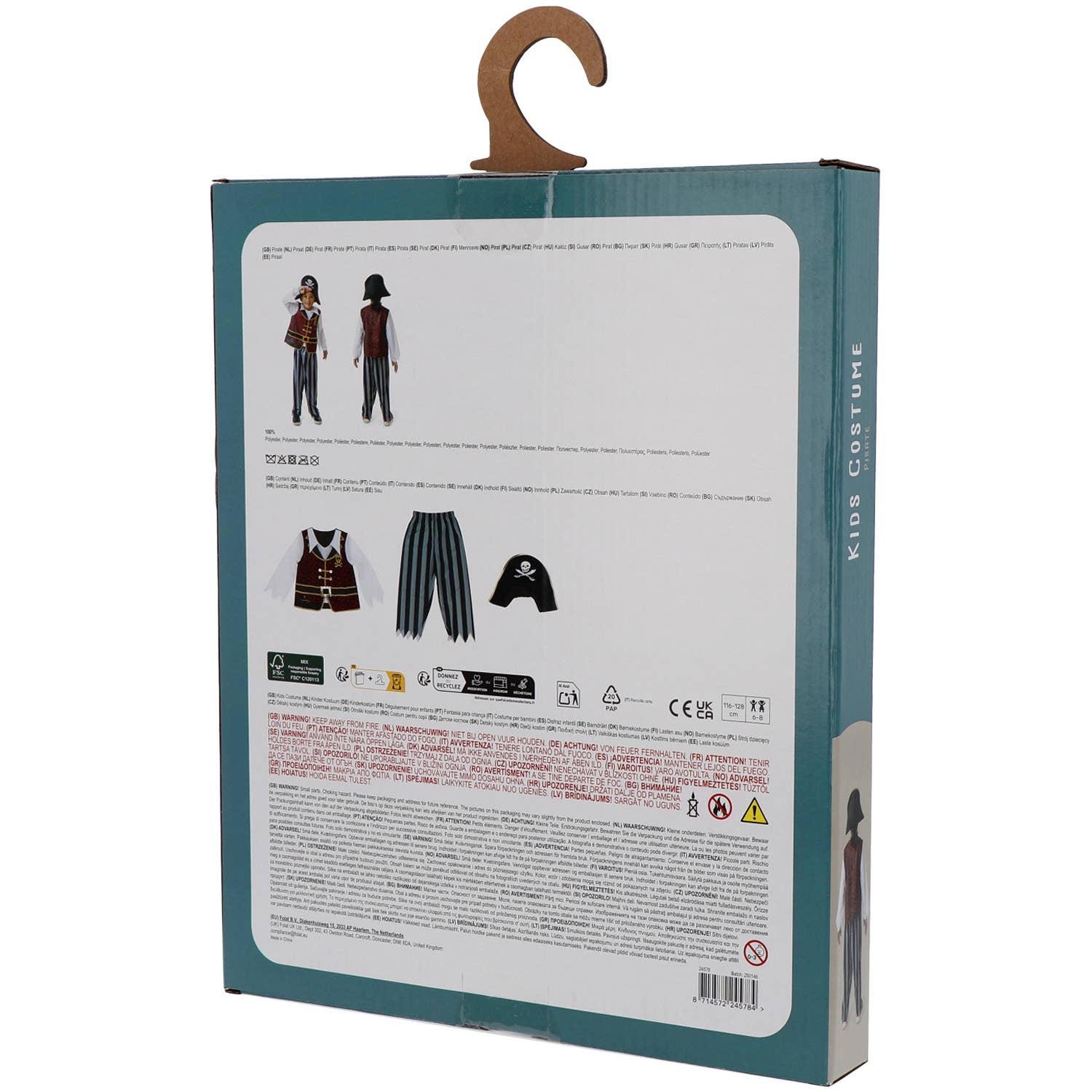 Folat BV - Wholesale Costume - Kids - Pirate Costume - With Pirate Hat - 98–110 cm / 3–5 years7