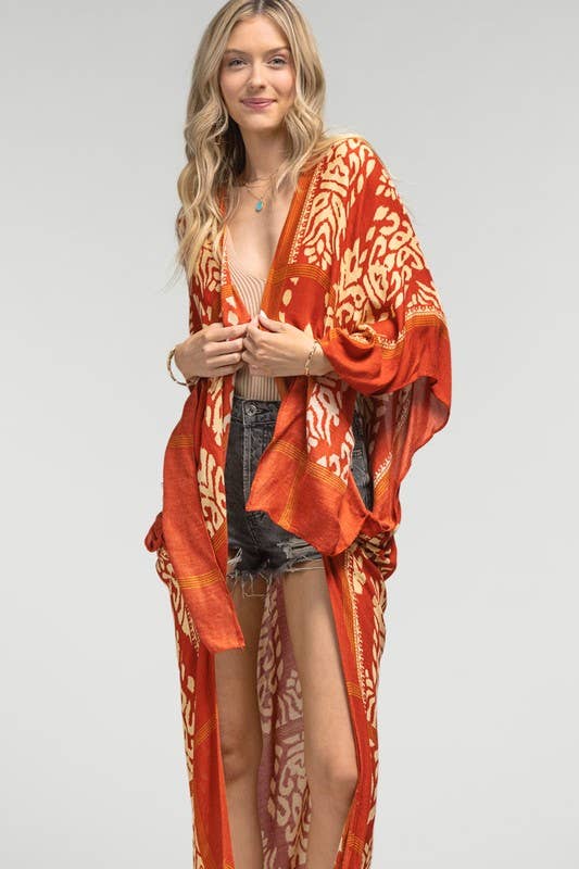 Shop Neighbors - Wholesale Kimono - Women's - Damask Print Kimono with Sleeves5