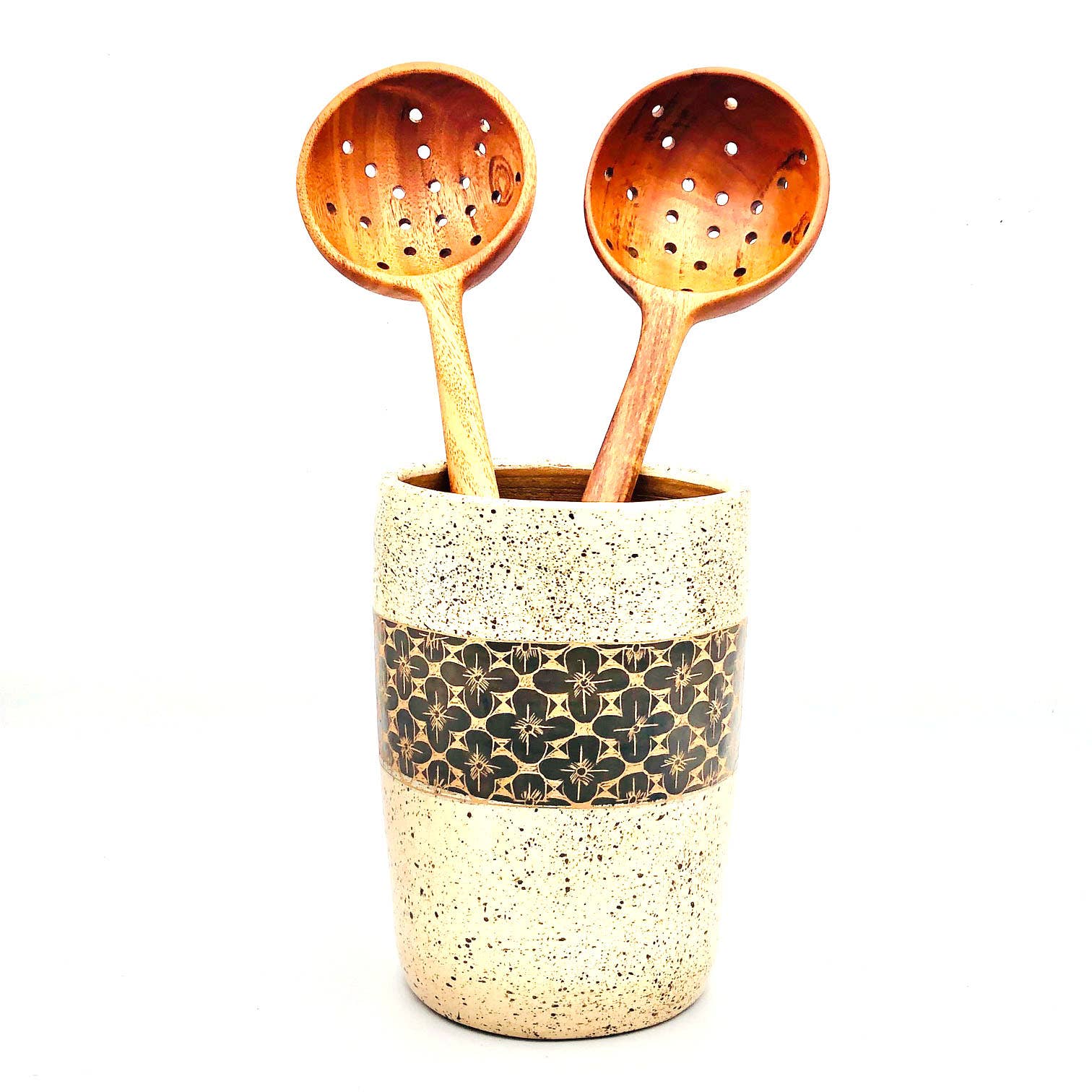 Women of the Cloud Forest - Wholesale Serving Utensil - Tropical Hardwood Serving Strainer3