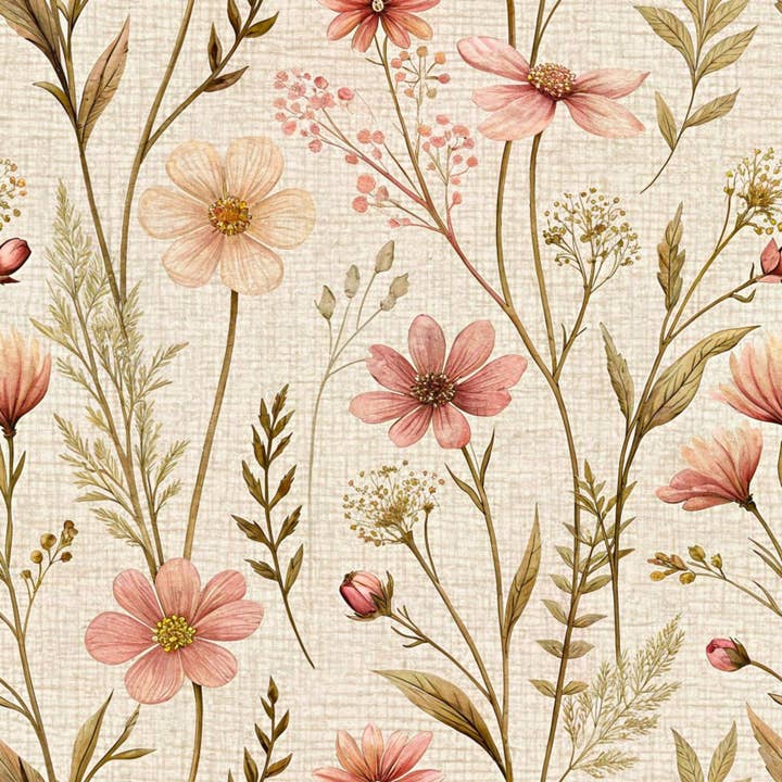 FabricSmiths - Wholesale Dinner & Cloth Napkin - Vintage Pressed Florals 8 - Napkin 20x201