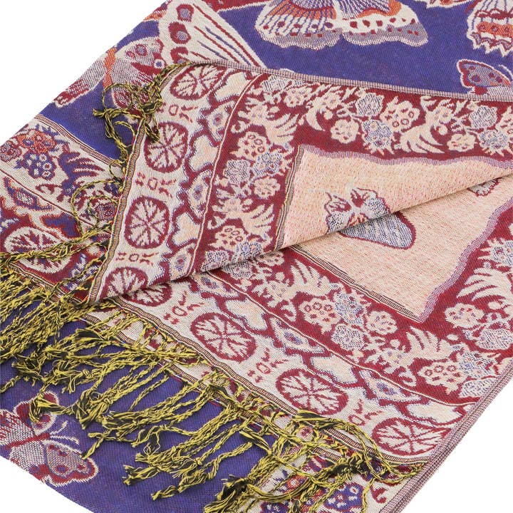 ASSORTED Bohemian Floral Butterfly Pashmina Shawl for wholesale on Faire6