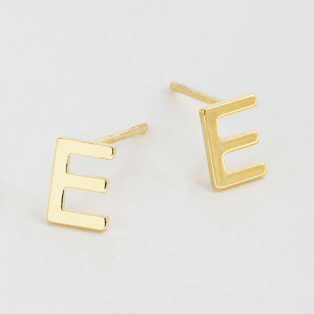 Sensibling Corp. - Wholesale Stud/Post Earrings - Gold Dipped Metal Initial Monogram Stud Earrings80
