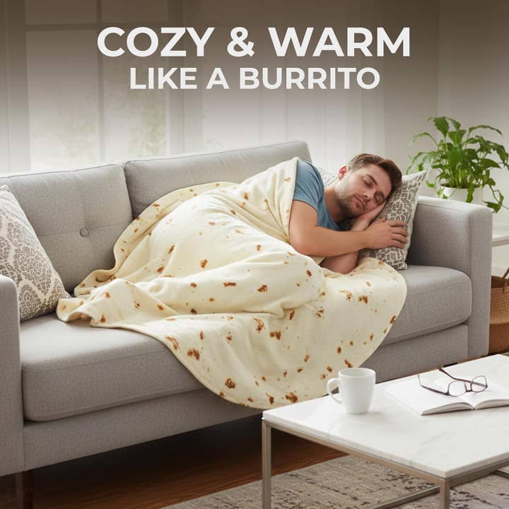 Zulay Kitchen - Wholesale Throw Blanket - Burrito Blanket Flour Tortilla Design15