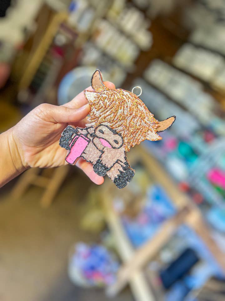 Highland Cow w/ Cup for wholesale by Mama & Me Freshies