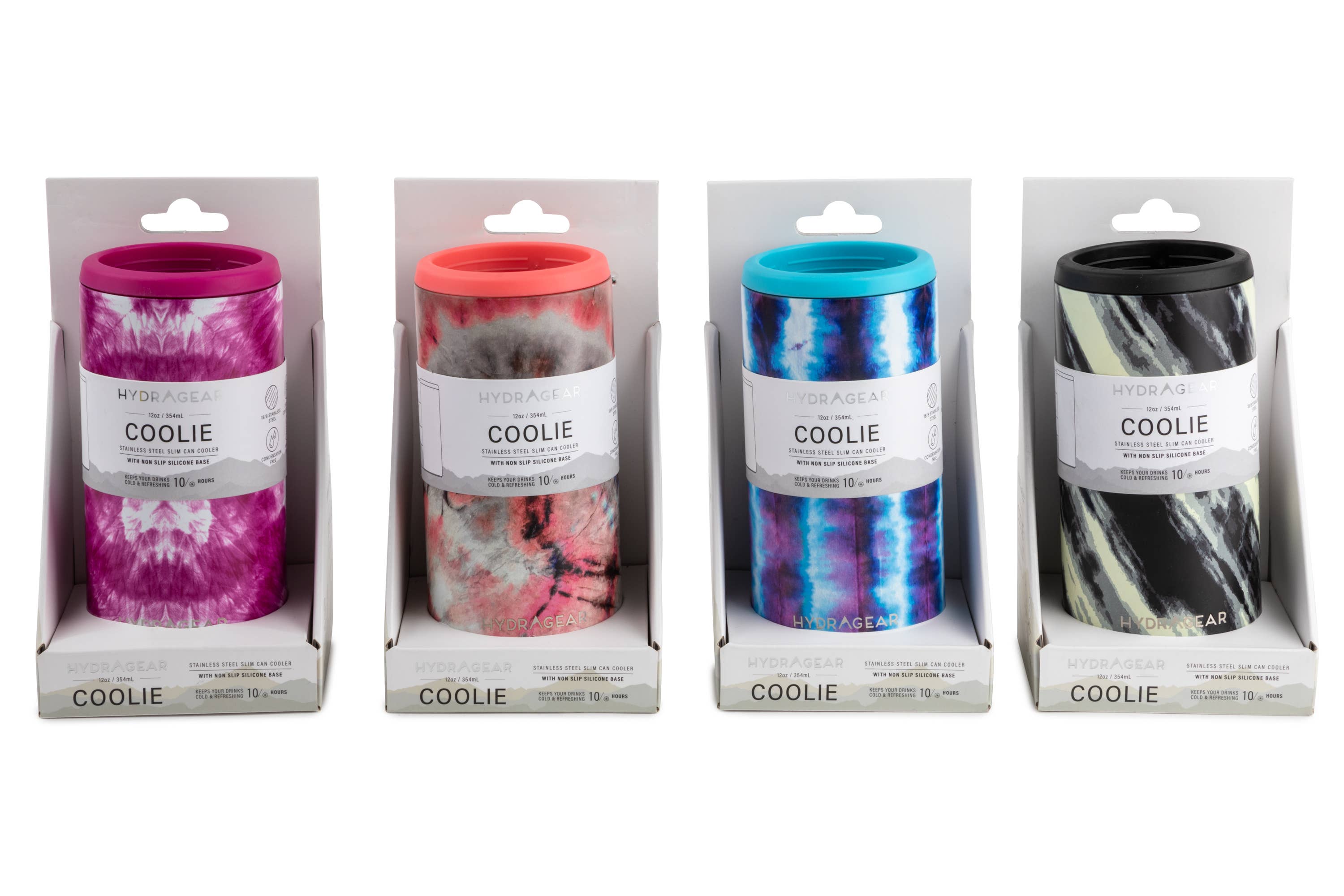 Core Home - Wholesale Drink Huggers & Koozies - 12oz Slim Can Coolie – Assorted Tie Dye2