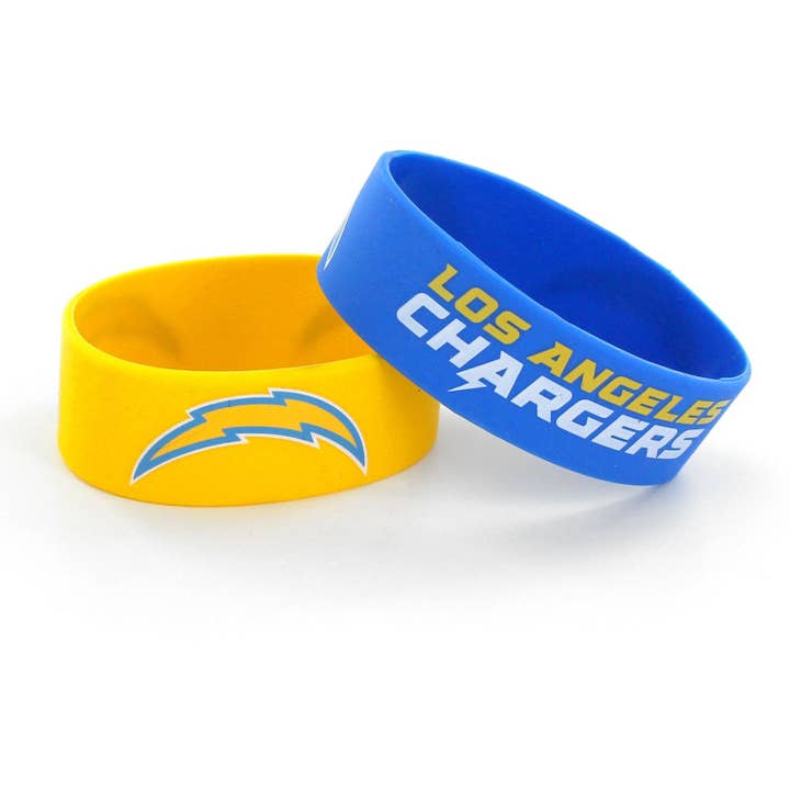 Aminco USA - Wholesale Wristband - NFL Los Angeles Chargers Wide Bracelet, 2-Pack