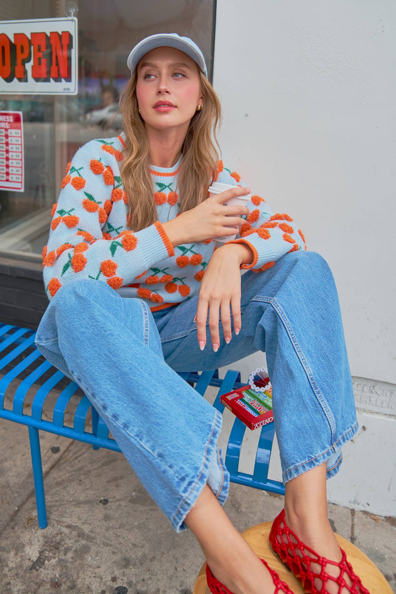 &MERCI - Wholesale Knit Sweater - Women's - FUZZY CHERRY SWEATER MSW1112219