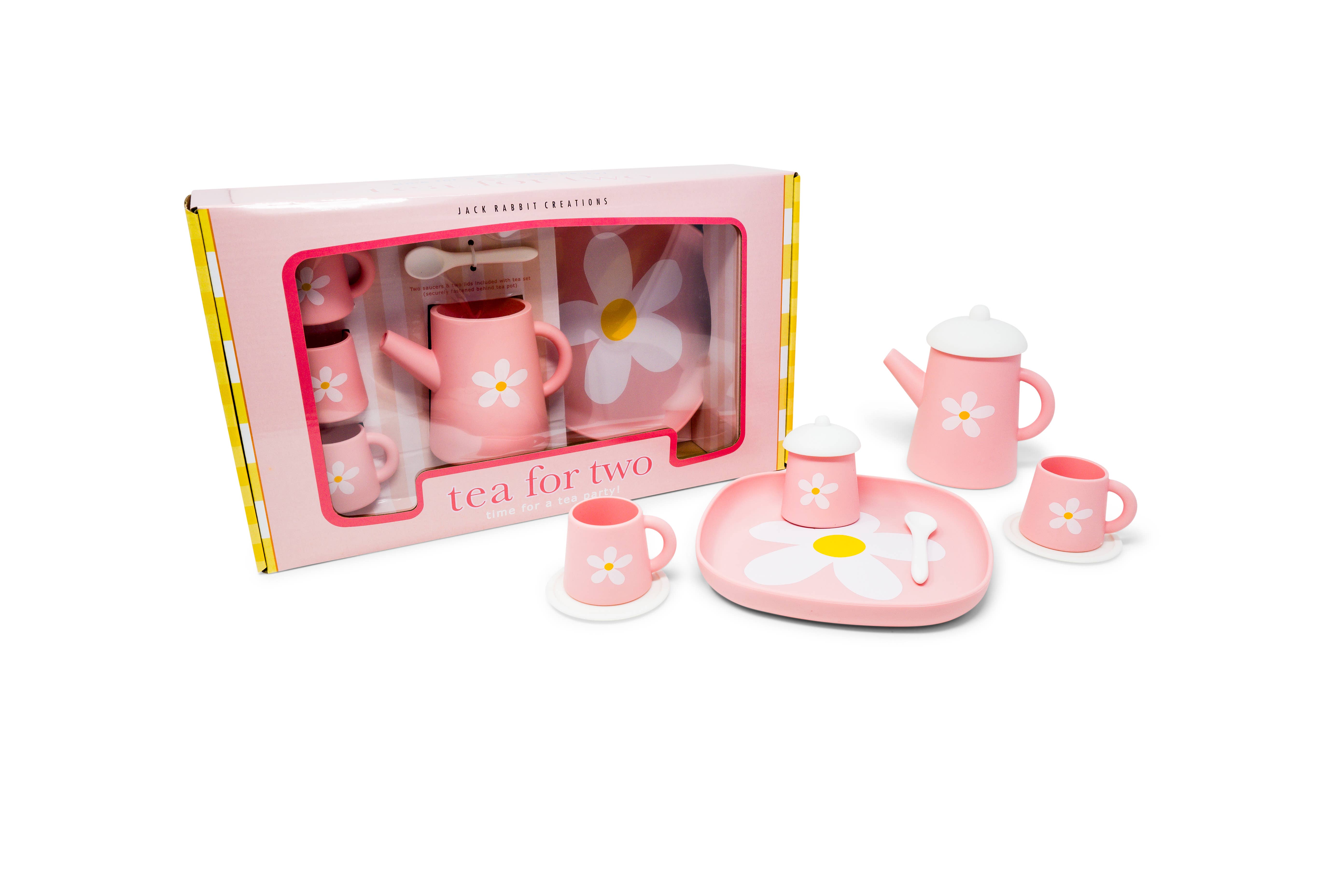 Jack Rabbit Creations - Wholesale Classic Toy - Kids - Pink Silicone Tea Set: Flower Power