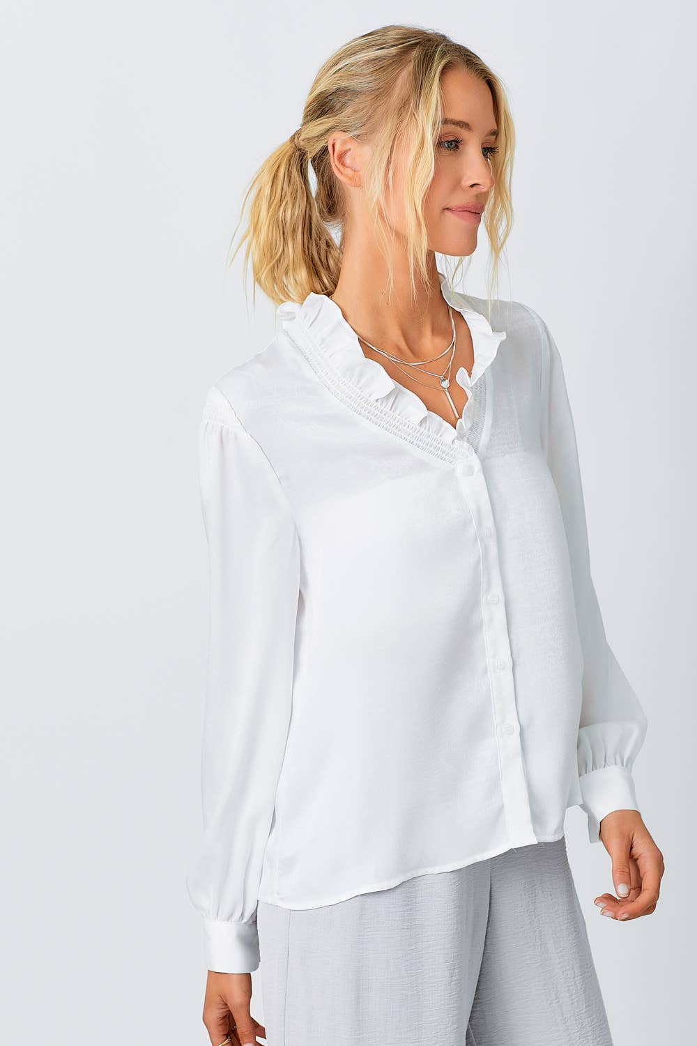 Mystree - Wholesale Blouse - Women's - 60449 Ruffled Collar Blouse8