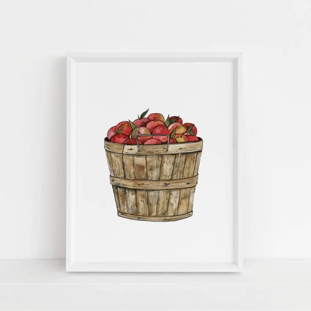 Boisseau de Pommes pour la vente par Jennie Kilcup Watercolors