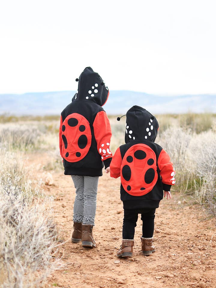 Mochila con capucha Ladybug 3D para bebés y niños pequeños para venta al por mayor de Doodle Pants