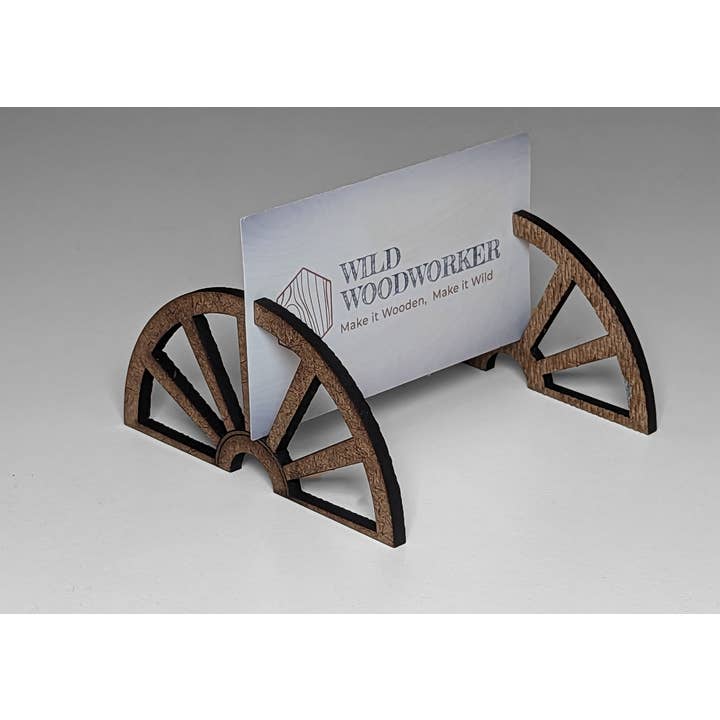 "Wheelie Good" HDF Card Holder for wholesale by Wild Woodworker