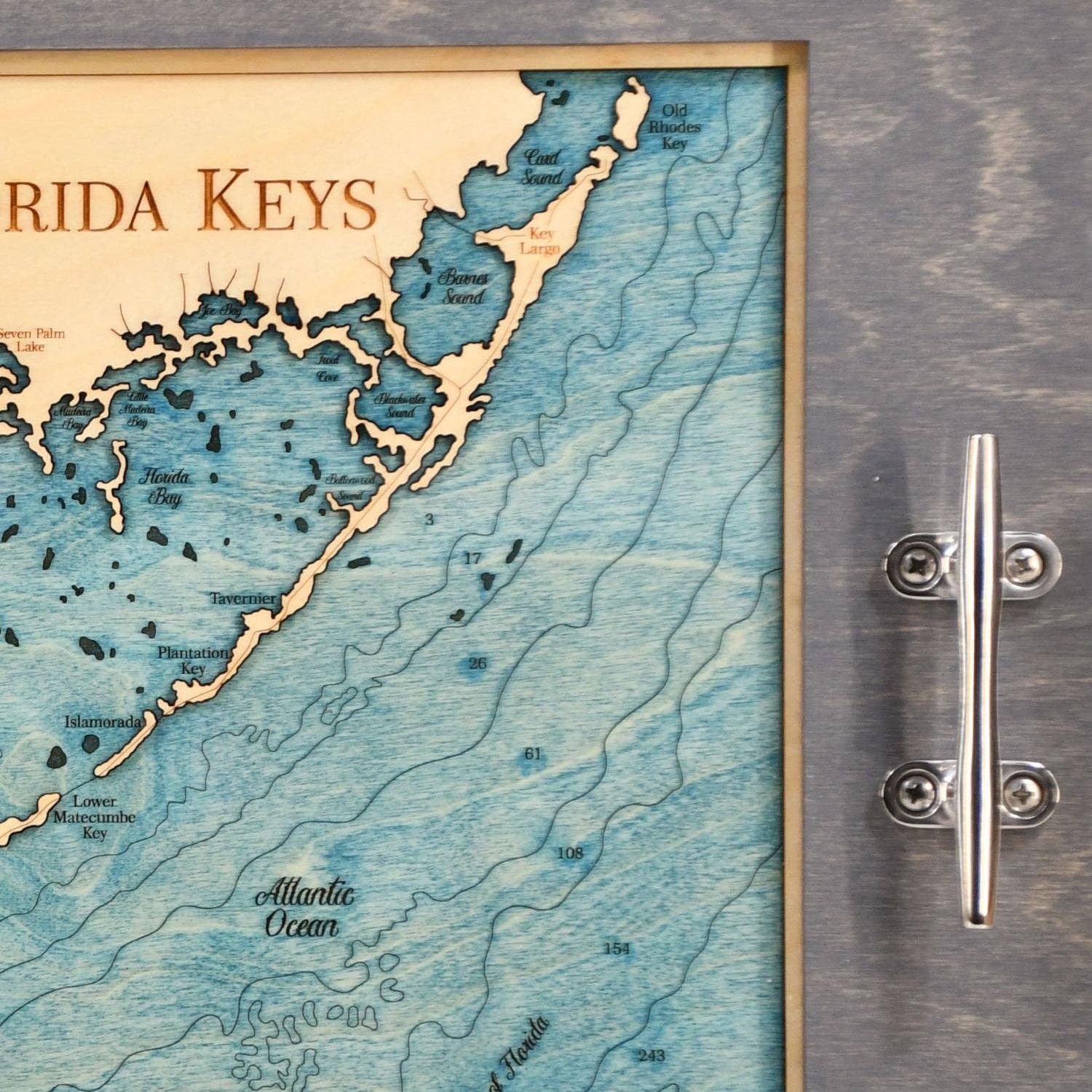 Sea & Soul Nautical Chart Art – Großhandel Serviertabletts – Küsten-Florida Nautische 3D-Holzkarte Serviertablett & Wandkunst4