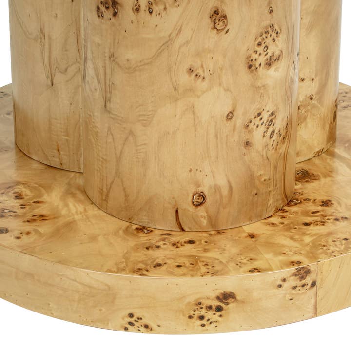 Jennifer Taylor Home - Wholesale Coffee Table - Nebula 51" 5-6 Seater Round Burl Pillar Dining Table Wood2
