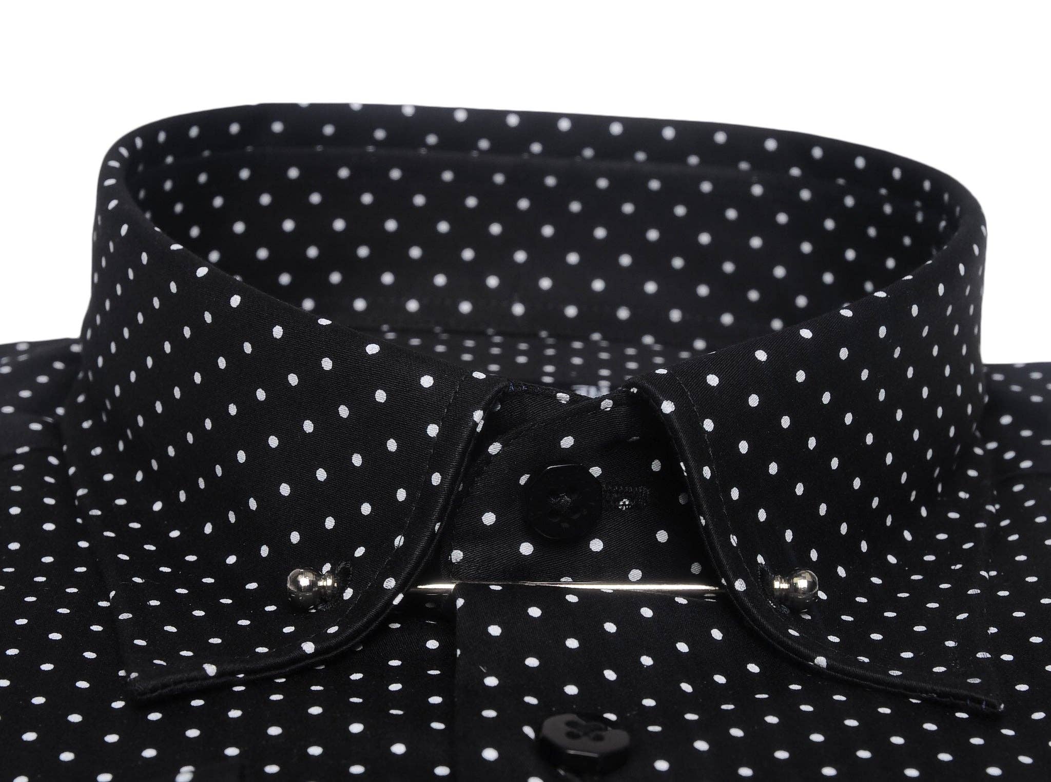 Virgoan Wish LLC - Wholesale Button Down Shirt - Men's - Da Vinci Blue Collar | Pin Collar Polkadot shirt1