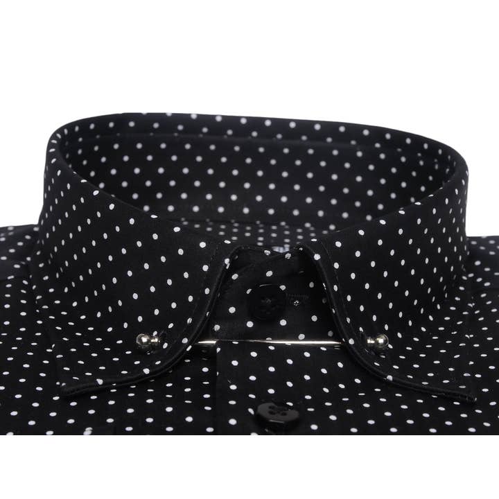 Virgoan Wish LLC - Wholesale Button Down Shirt - Men's - Da Vinci Blue Collar | Pin Collar Polkadot shirt1