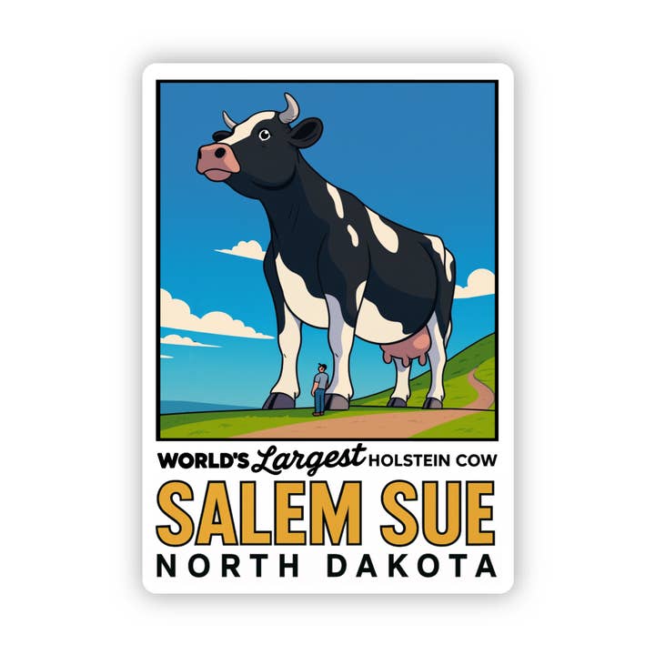 Salem Sue North Dakota Sticker for wholesale by Jones Sticker Co