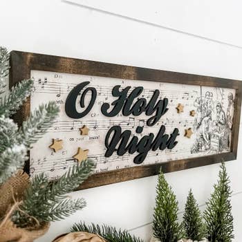 O Holy Night Vintage Style Christmas Lyrics Poster • Modern Farmhouse  Christmas Print • Christmas Wall Art • O Holy Night