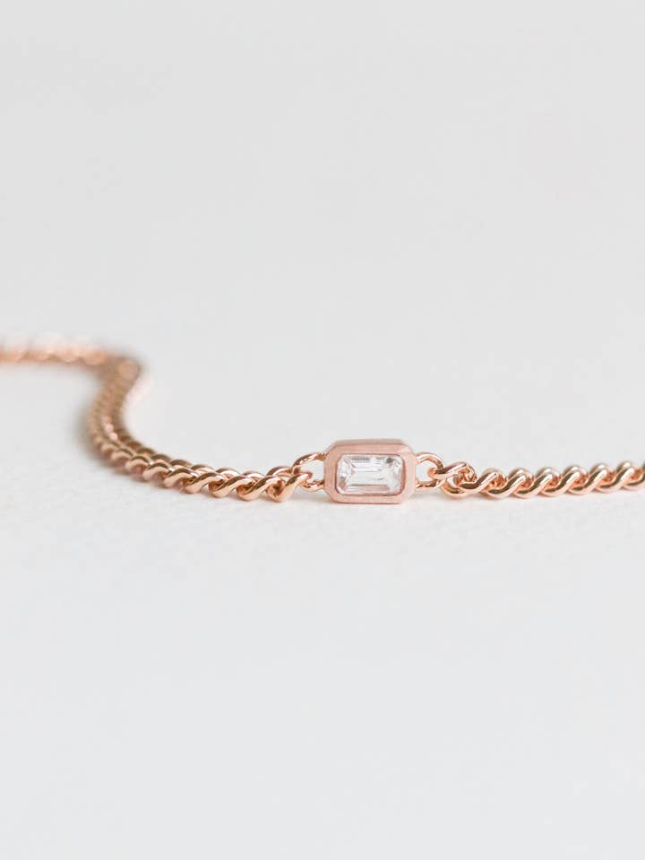1940 Bracelet - White Topaz (Rose Gold) for wholesale by CURIOUS CREATURES
