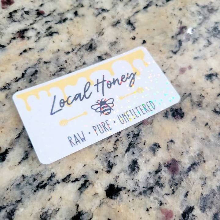 Dashmonograms - Vente Autocollant - Étiquettes à miel - Autocollants personnalisés pour le miel de la ferme, étiquettes de cuisine et autocollants pour bouteilles et bocaux