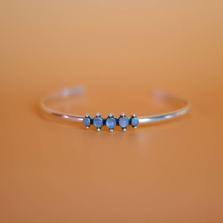 Moxie Maine - Wholesale Cuff Bracelet - 305: Turquoise & Sterling Silver Cluster Cuff Bracelet 9254