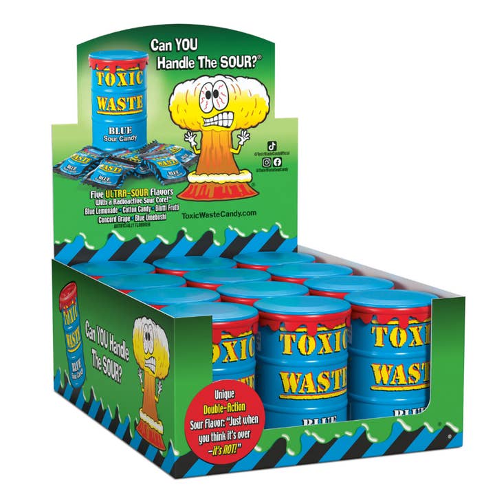 Toxic Waste Blue Sour Candy 1.48oz - 12ct for wholesale by I Got Your Candy