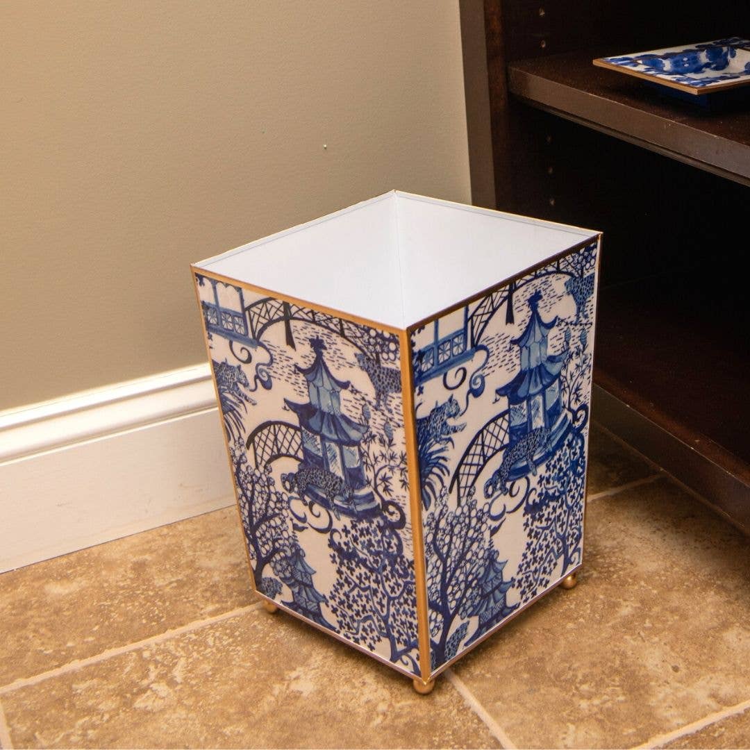 Jaye's Studio - Wholesale Bathroom Accessory Set - Garden Party Enameled Square Wastebasket 93